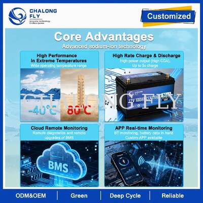 12V Sodium-Ion Starter Battery 60Ah–100Ah with Emergency Start Button and Pressure Relief Valve