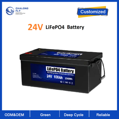 Батарея лития Li-иона Lifepo4 LiFePO4 24V 100AH с BMS для туриста RV шлюпки мотоцикла солнечной энергии