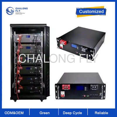 Модульный литий-ионный аккумулятор с установкой на стойку мощностью 48 В 200 Ач со смарт-БМС и накладной конструкцией для хранения промышленной энергии