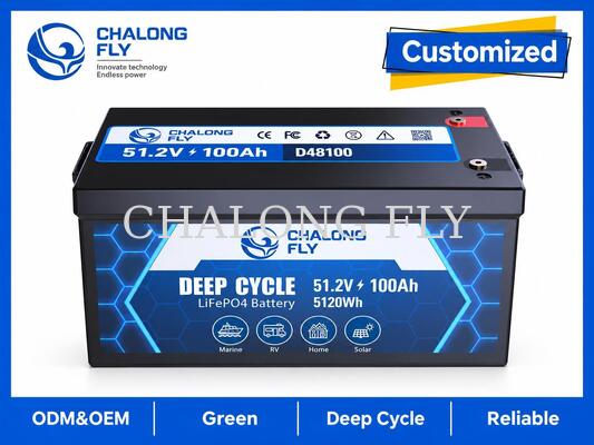 51.2V 100Ah LiFePO4 аккумулятор для троллингового мотора с энергией 5.12 кВтч, Bluetooth-мониторингом и непрерывной мощностью 100А