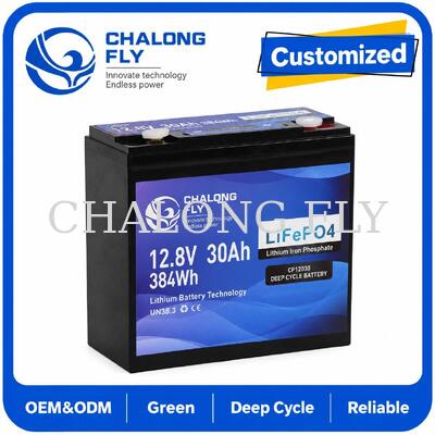 12.8V 30Ah LiFePO4 глубокий цикл аккумулятор с 384Wh энергии и умный BMS для 12V систем